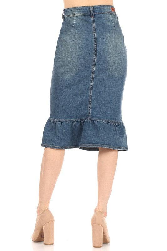 Miranda Vintage Denim Skirt - MODBELLA
