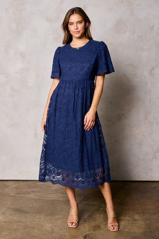 charlotte lace dress Charlotte Lace Inset Cotton Midi Dress l Neutral Ground S