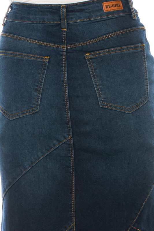 maxi long denim skirts, modbella, shopmodbella, jean skirts, jean long skirts, maxi denim skirt