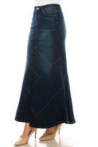 maxi long denim skirts, modbella, shopmodbella, jean skirts, jean long skirts, maxi denim skirt