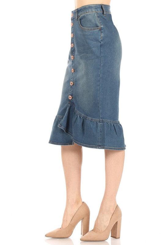 Miranda Vintage Denim Skirt - MODBELLA