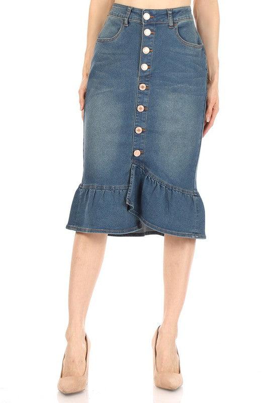 Miranda Vintage Denim Skirt - MODBELLA