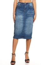 shopmodbella, modbella, clara denim skirt, denim skirts, jean skirts, church clothing, modest skirts, church skirts