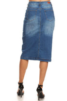 shopmodbella, modbella, clara denim skirt, denim skirts, jean skirts, church clothing, modest skirts, church skirts