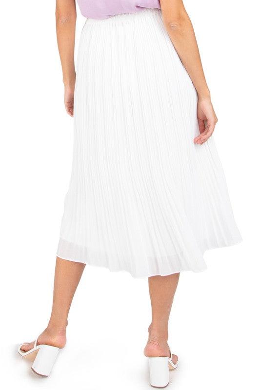 Eloise White Pleated Skirt - MODBELLA
