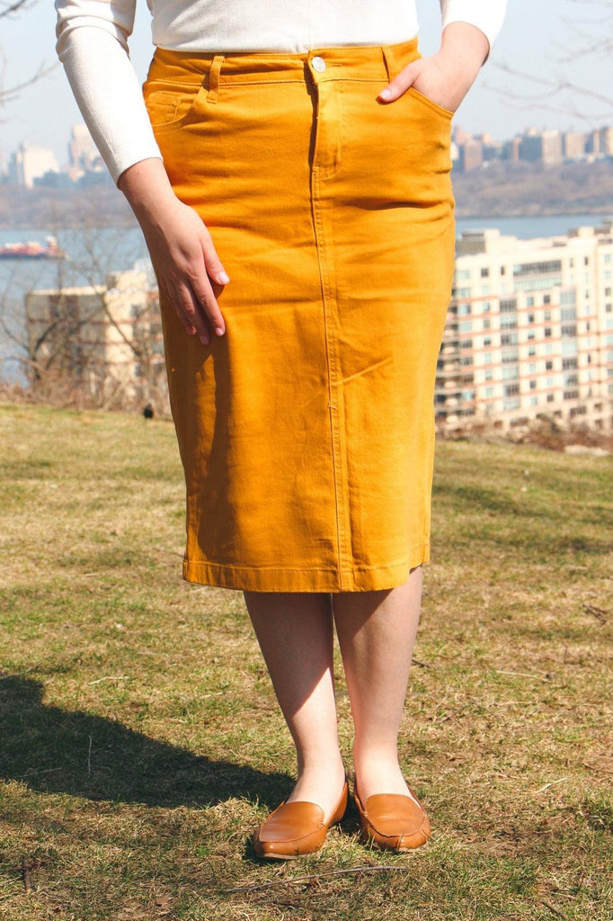 Aurielle Mustard Skirt - MODBELLA