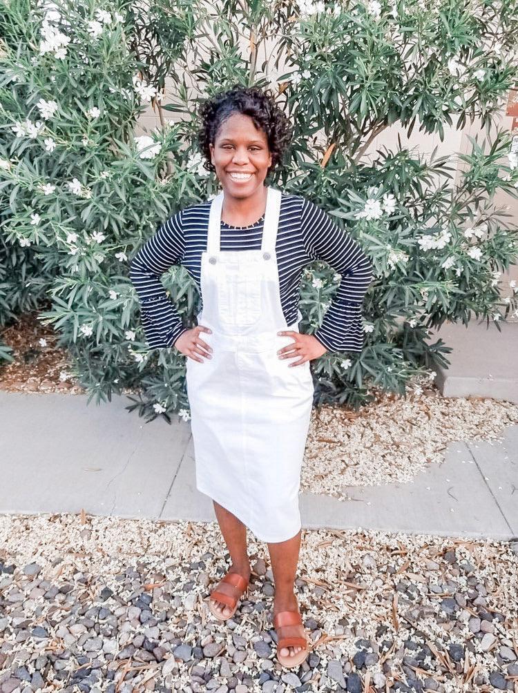 Britney Girls White Denim Overall Skirt – MODBELLA