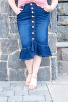 Miranda Dark Denim Skirt - MODBELLA