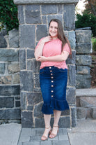 Miranda Dark Denim Skirt - MODBELLA