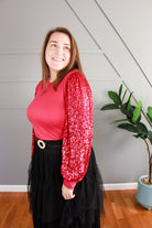 shopmodbella, modbella, sequin, sequin top, holiday shirt, holiday outfit
