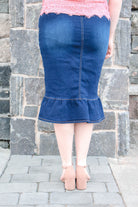 Miranda Dark Denim Skirt - MODBELLA