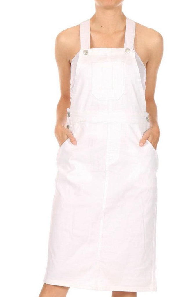 Britney Girls White Denim Overall Skirt - MODBELLA